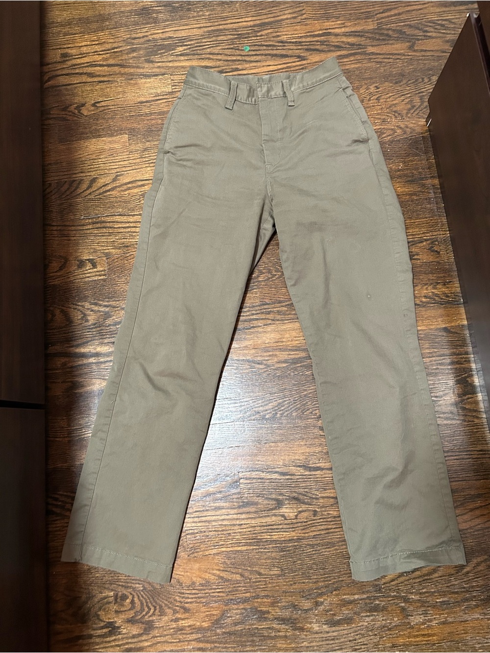 Calvin Klein Women's High Rise Straight-Leg Pants in Olive Green